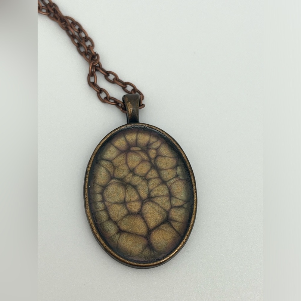 Abstract Painted Pendant with chain